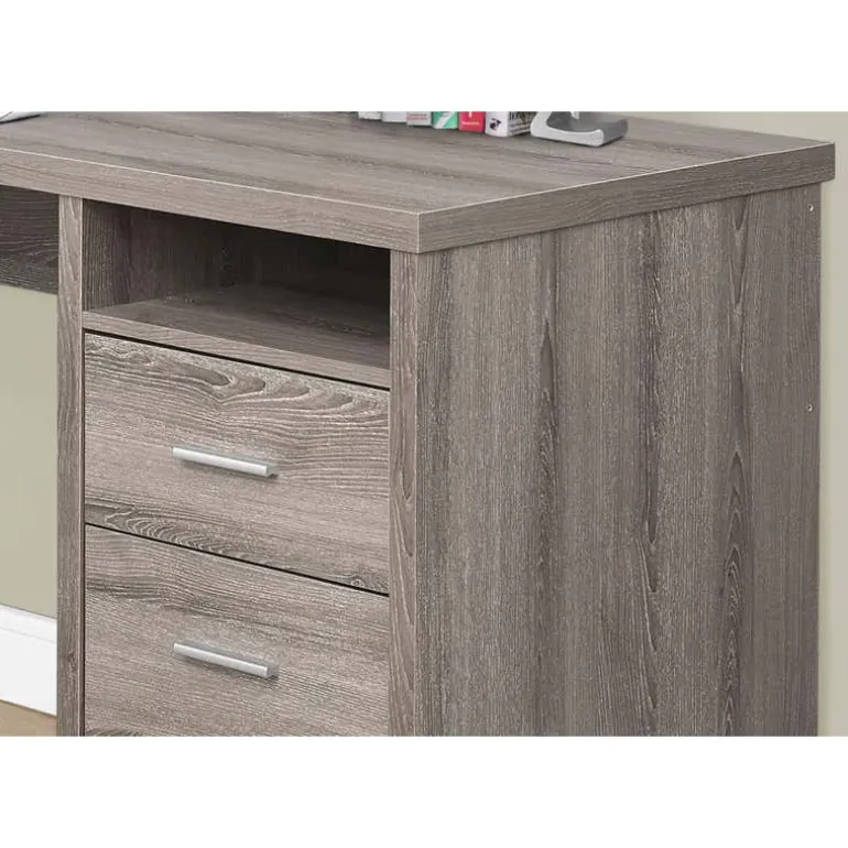 Computer desk - 80"l / dark taupe left or right facing - Monarch