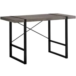 Computer desk - 48"l / dark taupe / black metal - Monarch