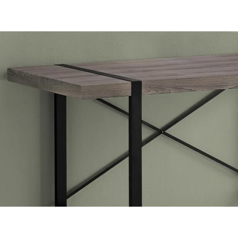 Computer desk - 48"l / dark taupe / black metal - Monarch