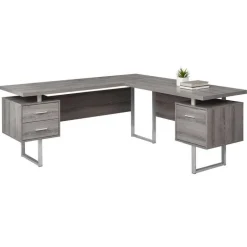 Computer desk - 70"l / dark taupe left or right facing - Monarch