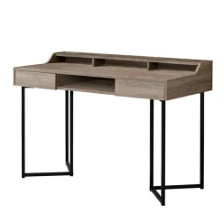 Computer desk - 48"l / dark taupe / black metal - Monarch