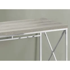 Computer desk - 48"l / dark taupe / chrome metal - Monarch