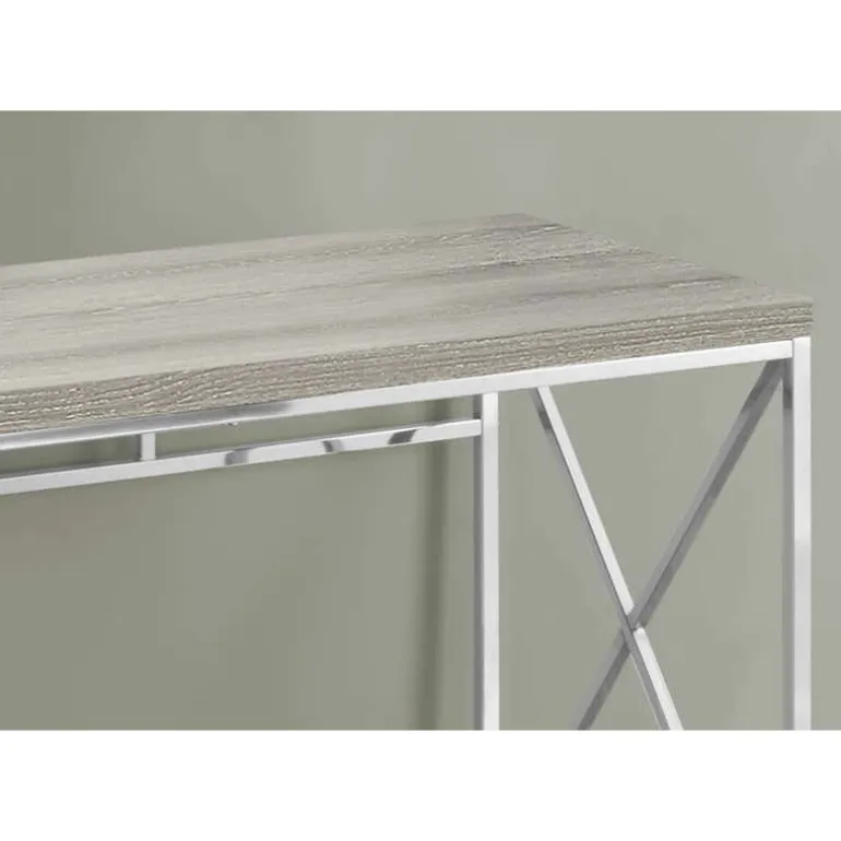 Computer desk - 48"l / dark taupe / chrome metal - Monarch