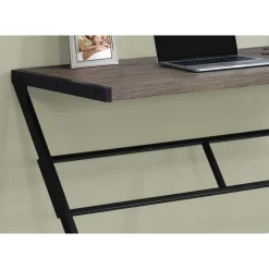 Computer desk - 48"l / dark taupe / black metal - Monarch