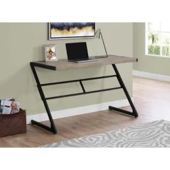 Computer desk - 48"l / dark taupe / black metal - Monarch