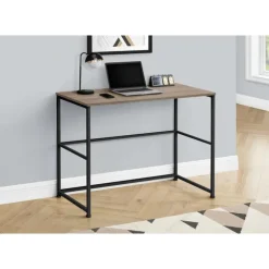 Computer desk - 40"l / dark taupe / black metal - Monarch