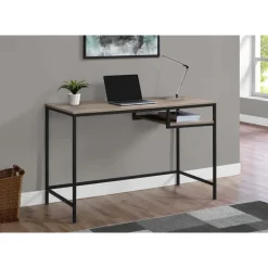 Computer desk - 48"l / dark taupe / black metal - Monarch