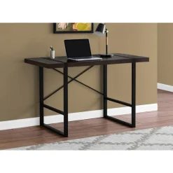 Computer desk - 48"l / espresso / black metal - Monarch