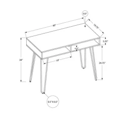 Computer desk - 40"l / grey / black metal - Monarch