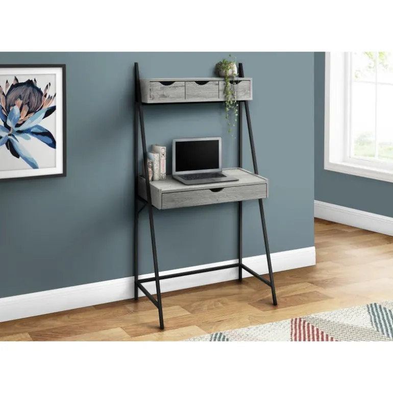Computer desk - 32"l / grey / black metal - Monarch