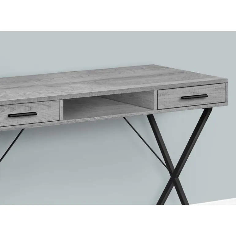 Computer desk - 42"l / grey / black metal - Monarch