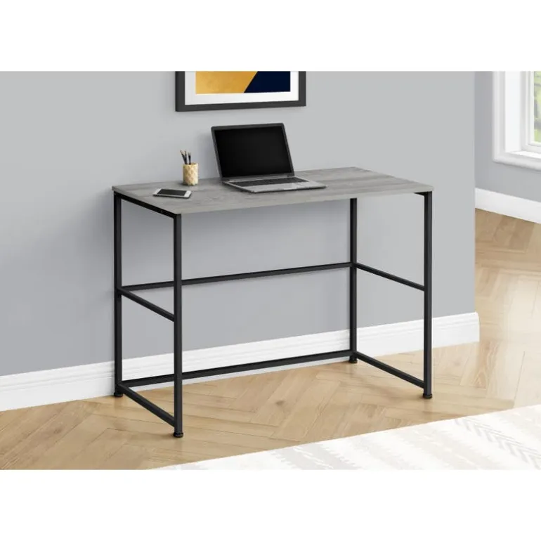 Computer desk - 40"l / grey / black metal - Monarch
