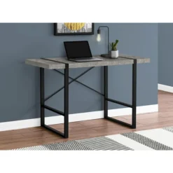 Computer desk - 48"l / grey concrete-look / black metal - Monarch
