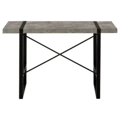 Computer desk - 48"l / grey concrete-look / black metal - Monarch