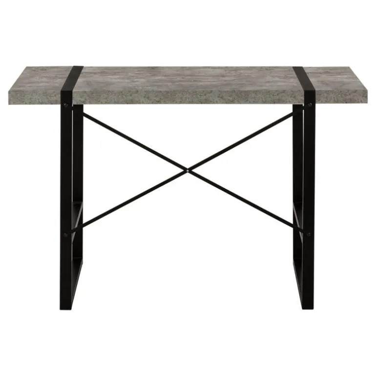 Computer desk - 48"l / grey concrete-look / black metal - Monarch