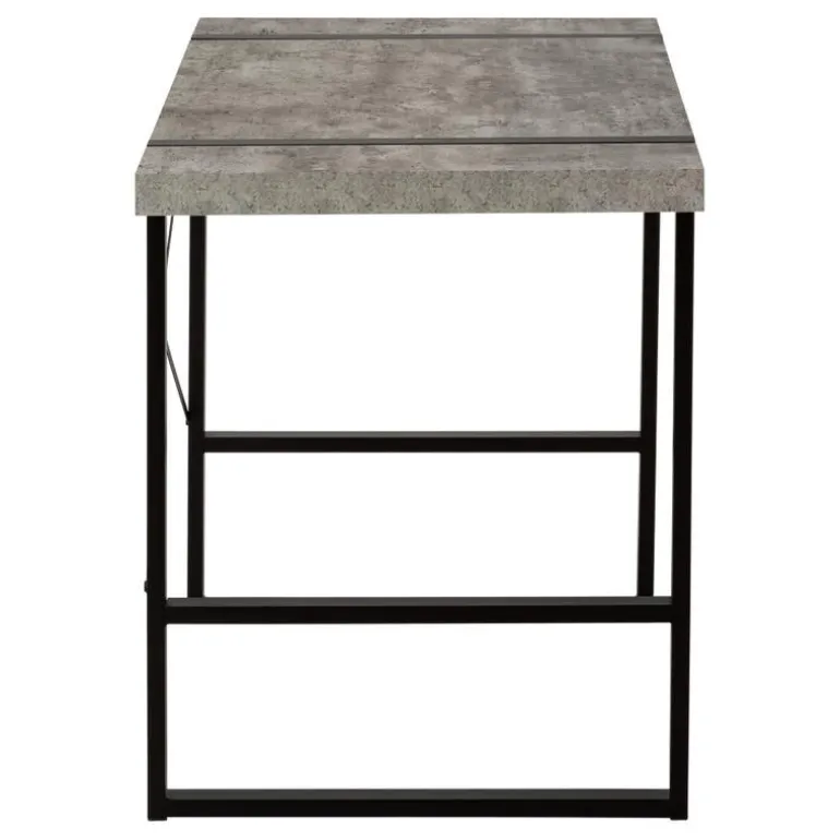 Computer desk - 48"l / grey concrete-look / black metal - Monarch