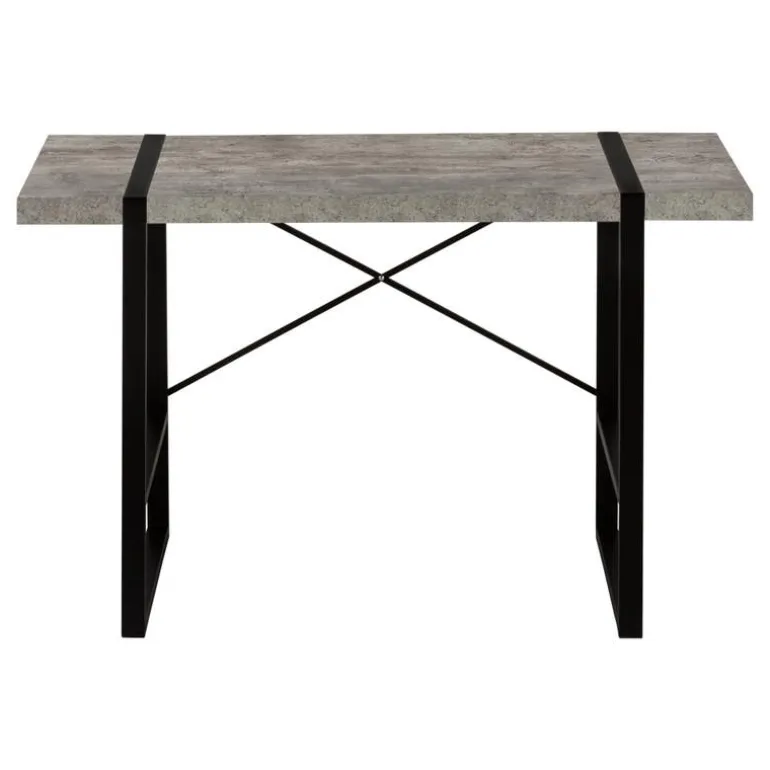 Computer desk - 48"l / grey concrete-look / black metal - Monarch