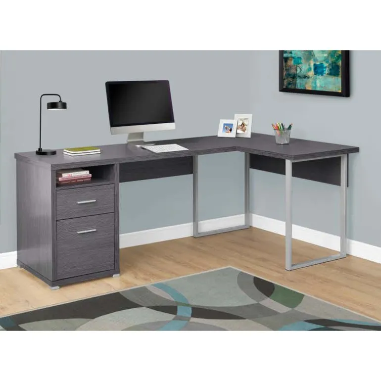 Computer desk - 80"l / grey left or right facing - Monarch