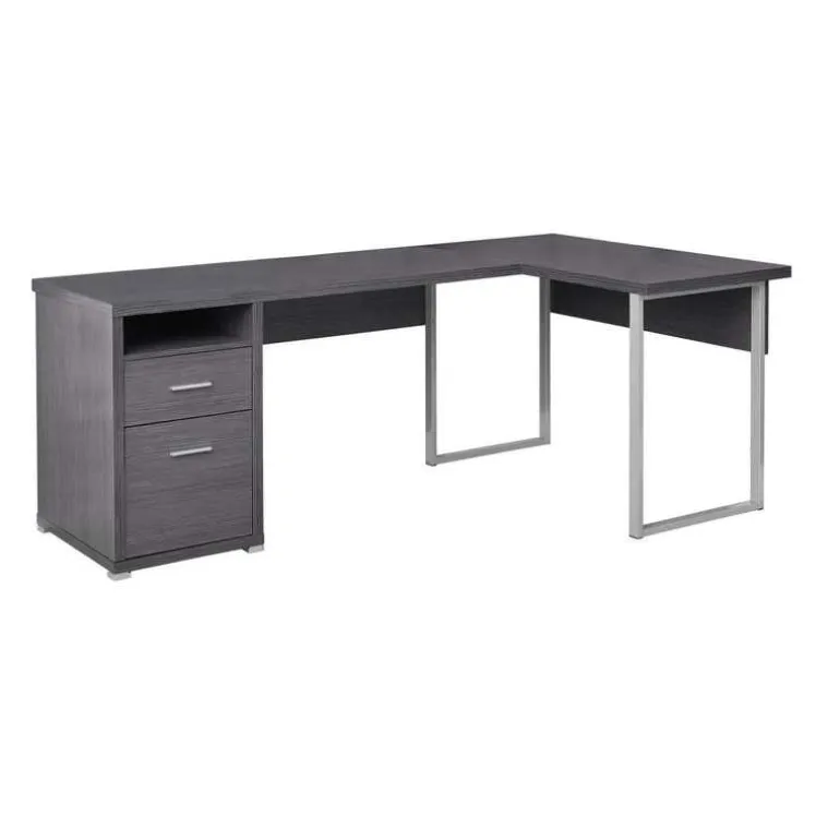 Computer desk - 80"l / grey left or right facing - Monarch