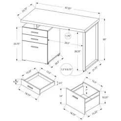 Computer desk - 48"l / grey left or right facing - Monarch