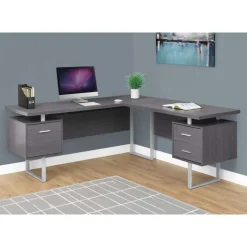 Computer desk - 70"l / grey left or right facing - Monarch