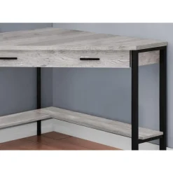 Computer desk - 42"l / grey reclaimed wood corner - Monarch