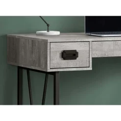 Computer desk - 48"l / grey reclaimed wood / black metal - Monarch