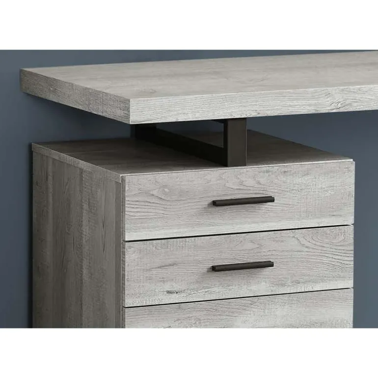 Computer desk - 48"l / grey reclaimed wood / black metal - Monarch