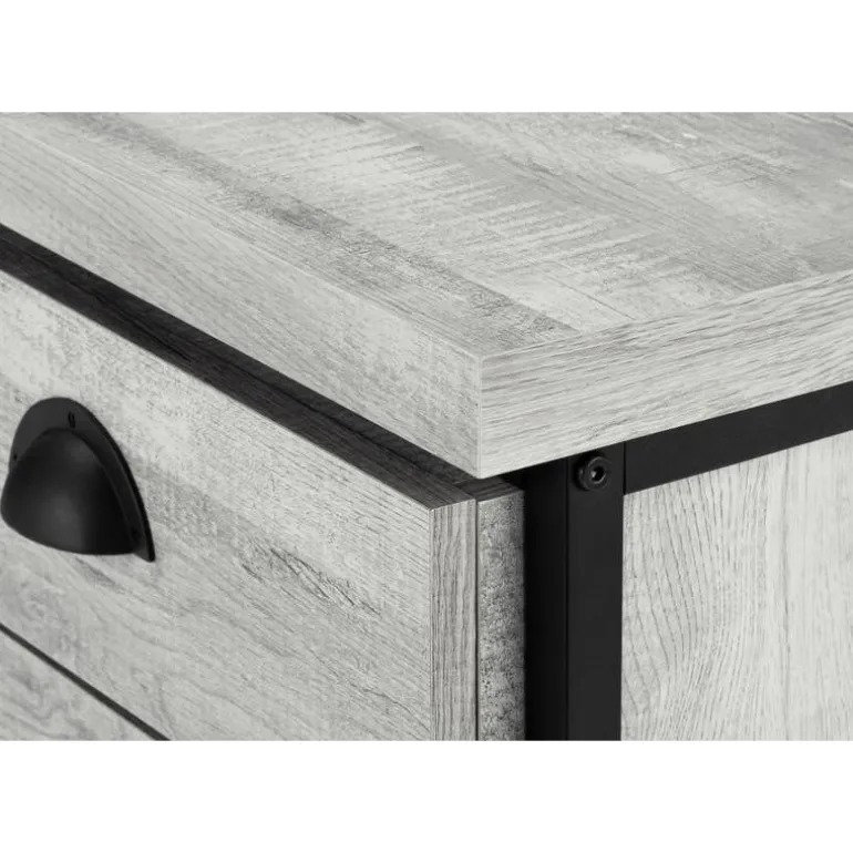Computer desk - 55"l / grey reclaimed wood / black metal - Monarch