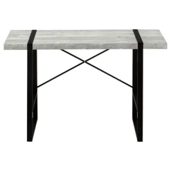 Computer desk - 48"l / grey reclaimed wood / black metal - Monarch