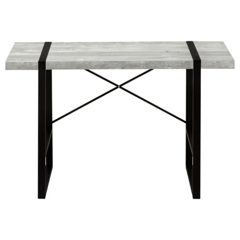 Computer desk - 48"l / grey reclaimed wood / black metal - Monarch