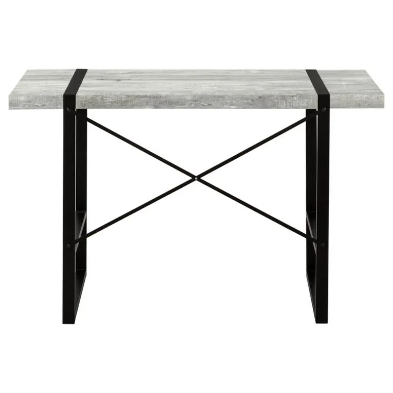 Computer desk - 48"l / grey reclaimed wood / black metal - Monarch
