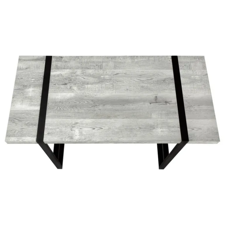 Computer desk - 48"l / grey reclaimed wood / black metal - Monarch