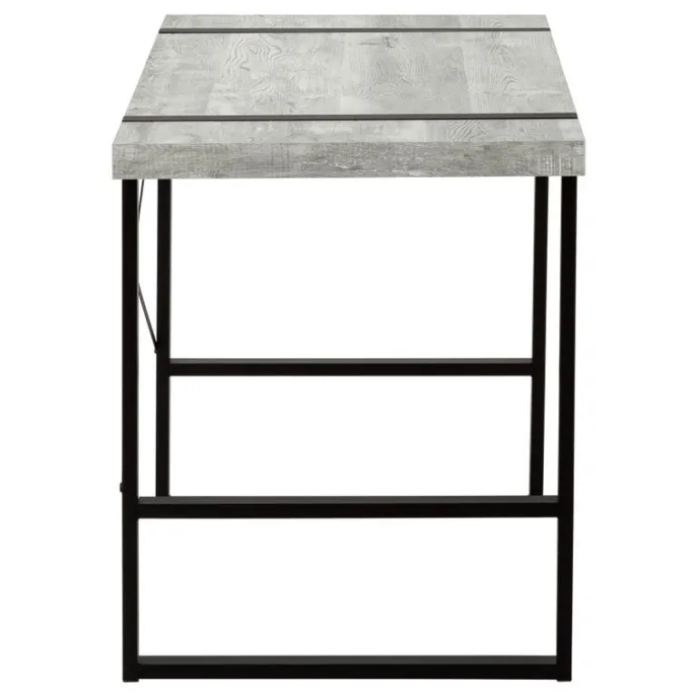 Computer desk - 48"l / grey reclaimed wood / black metal - Monarch