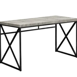 Computer desk - 48"l / grey reclaimed wood / black metal - Monarch
