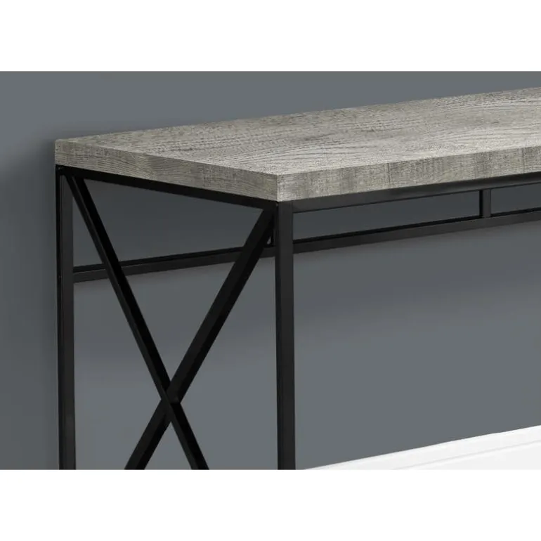 Computer desk - 48"l / grey reclaimed wood / black metal - Monarch