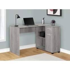 Computer desk - 46"l / industrial grey / storage cabinet - Monarch