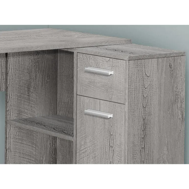 Computer desk - 46"l / industrial grey / storage cabinet - Monarch