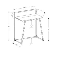 Computer desk - 30"l / juvenile white / white metal - Monarch