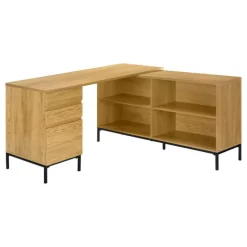 Computer desk - 60"l / light oak l-shaped corner - Monarch
