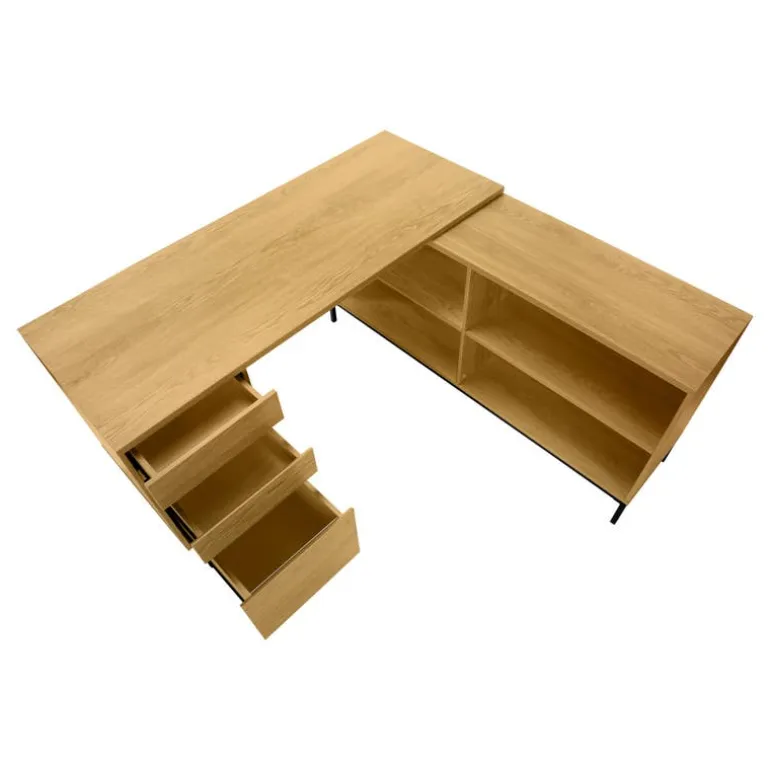 Computer desk - 60"l / light oak l-shaped corner - Monarch