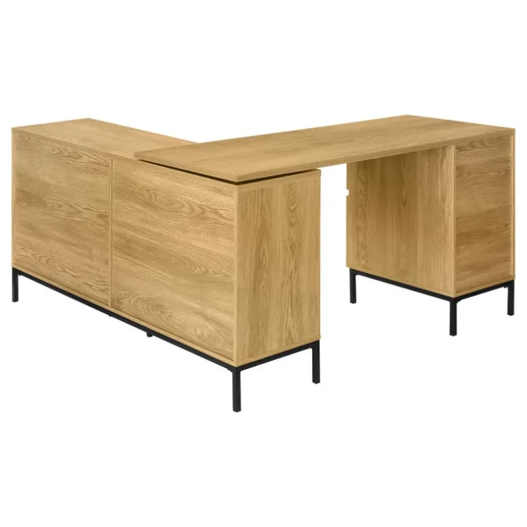 Computer desk - 60"l / light oak l-shaped corner - Monarch