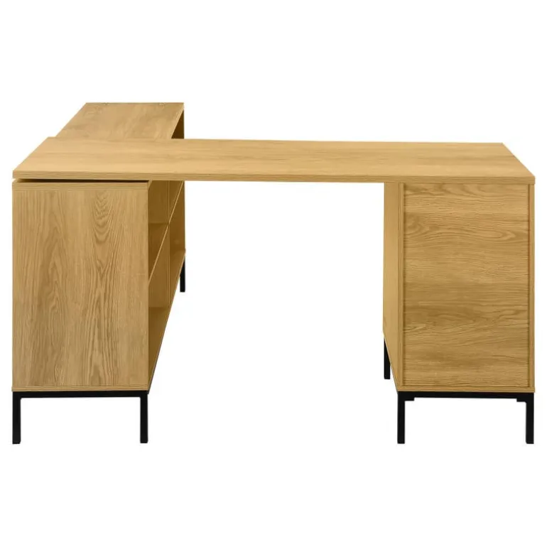 Computer desk - 60"l / light oak l-shaped corner - Monarch