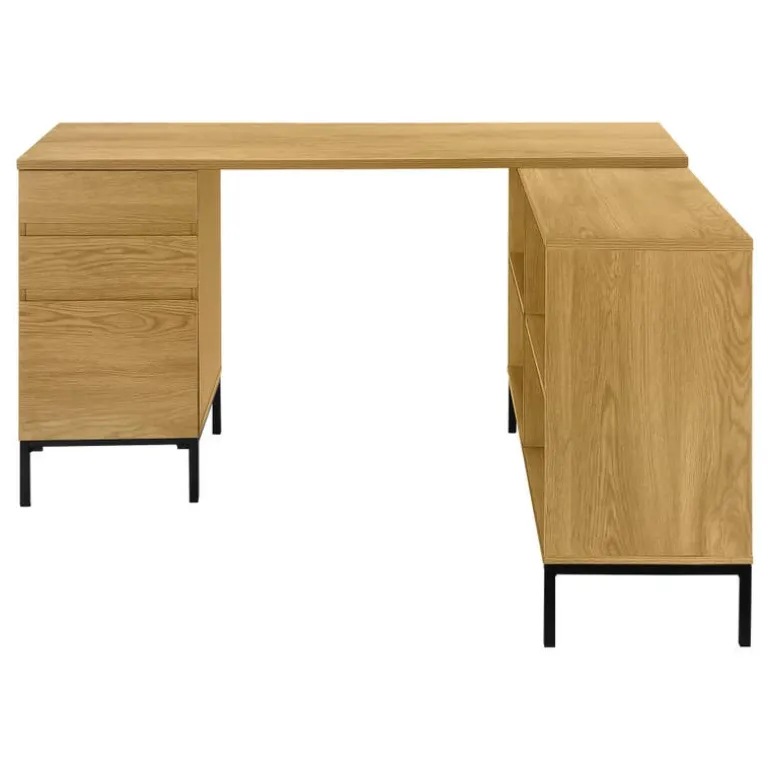 Computer desk - 60"l / light oak l-shaped corner - Monarch