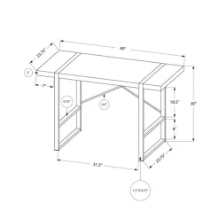 Computer desk - 48"l / modern taupe / black metal - Monarch