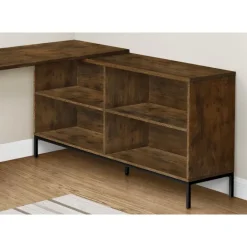 Computer desk - 60"l / rustic brown l-shaped corner - Monarch