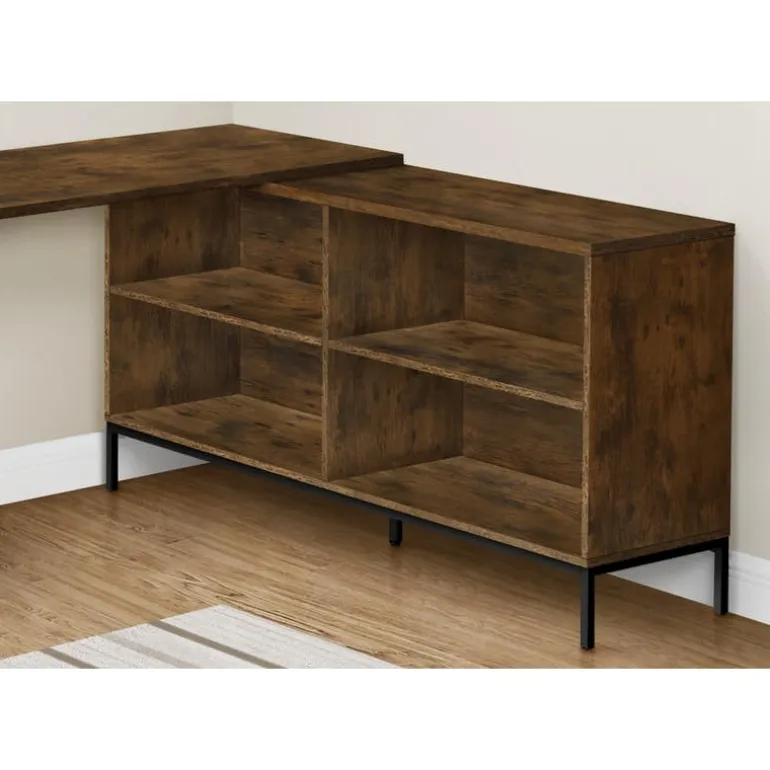 Computer desk - 60"l / rustic brown l-shaped corner - Monarch