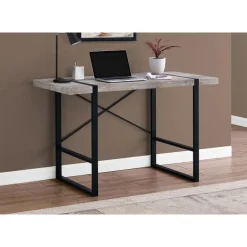 Computer desk - 48"l / taupe reclaimed wood / black metal - Monarch