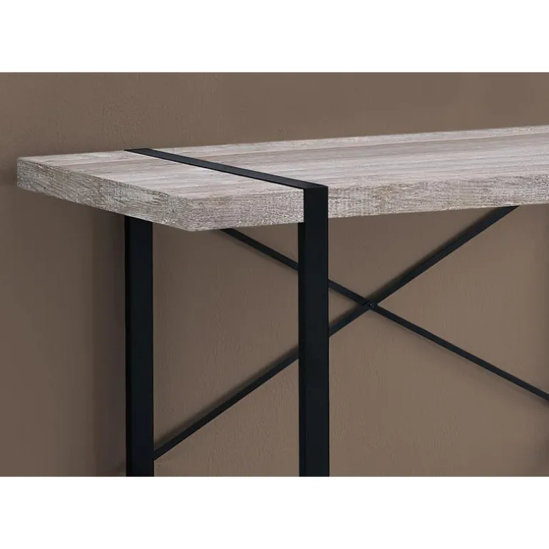 Computer desk - 48"l / taupe reclaimed wood / black metal - Monarch