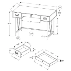 Computer desk - 48"l / taupe reclaimed wood / black metal - Monarch